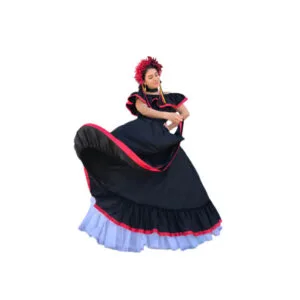 Traditional Mexican Black Dress Handmade
