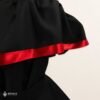 Black Handmade Mexican Dress Set – Red Ribbon Skirt & Blouse Traditional