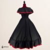 Black Handmade Mexican Dress Set – Red Ribbon Skirt & Blouse Traditional