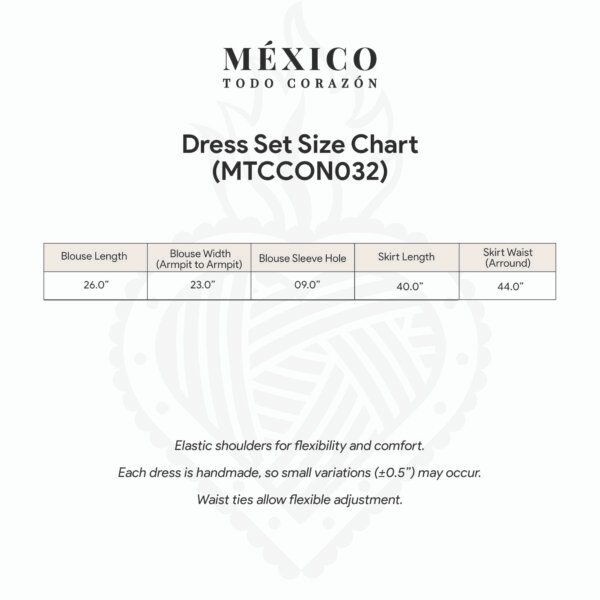 Red Handmade Mexican Dress Set – Tricolor Ribbon Skirt & Blouse Traditional