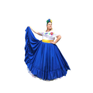 Traditional Mexican Blue Handmade Double Skirt