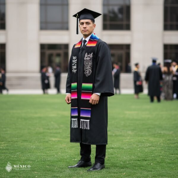 Personalized Mexican Graduation Stole - Nunca Fue Suerte Lettering Design