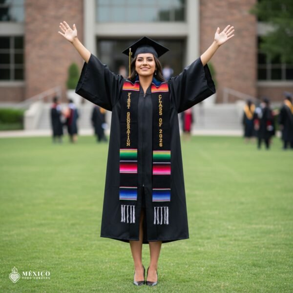 Personalized Mexican Graduation Stole - Class of 2026 and First Generation