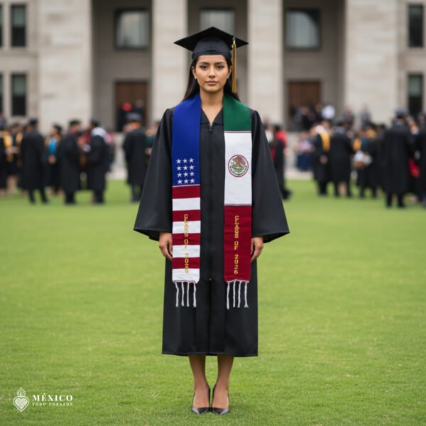 Binational Graduation Sarape Stole - Class of 2026, Mexican American