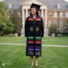El Salvador Graduation Stole | Black Sarape Sash with Gold Symbol
