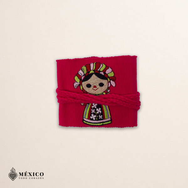 Handcrafted Traditional Mexican Doll Embroidered Mexican Waist Belt – Premium Fucsia Faja | México Todo Corazón