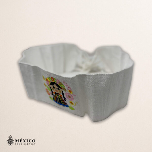 Handcrafted Niña de Colores Mexicana Embroidered Mexican Waist Belt – Premium White Faja | México Todo Corazón