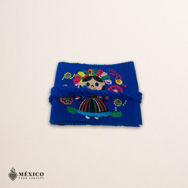 Handcrafted Niña de Colores Mexicana Embroidered Mexican Waist Belt – Premium Blue Faja | México Todo Corazón