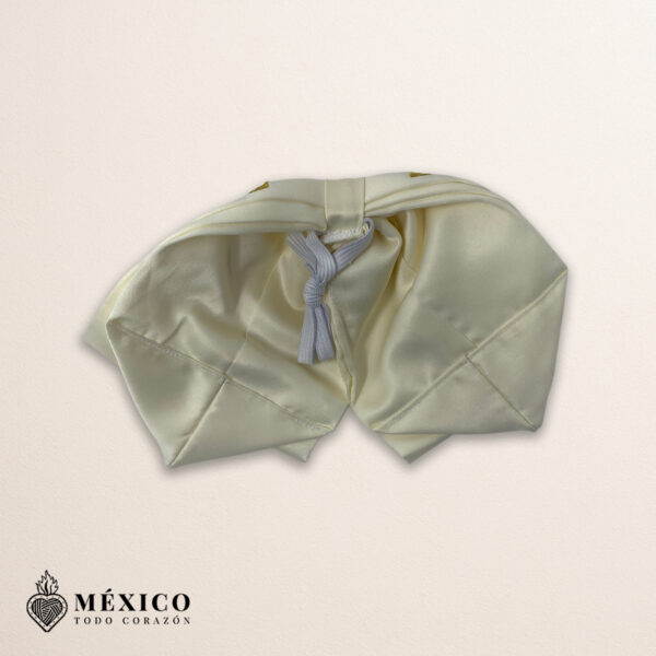 Beige Mexican Charro Moño with Gold Horse Embroidery | Traditional Mariachi Bow Tie for Fiestas or Cultural Events | México Todo Corazón