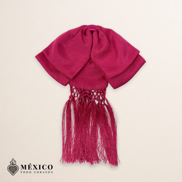 Fuchsia Mexican Charro Moño with Decorative Fringe | Fiesta Bow Ties for Folkloric Dances or Mexican Heritage Events| México Todo Corazón