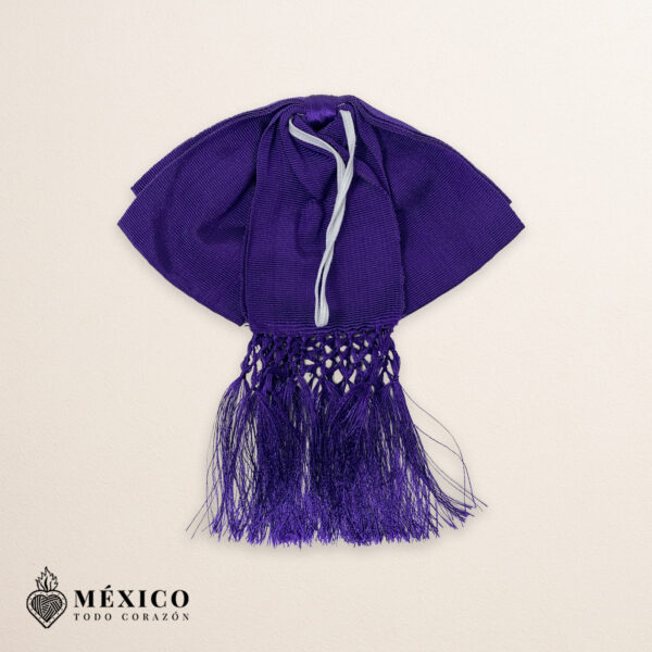 Purple Mexican Charro Moño with Decorative Fringe | Fiesta Bowtie for Rodeos, Cultural Celebrations or Folkloric Event| México Todo Corazón