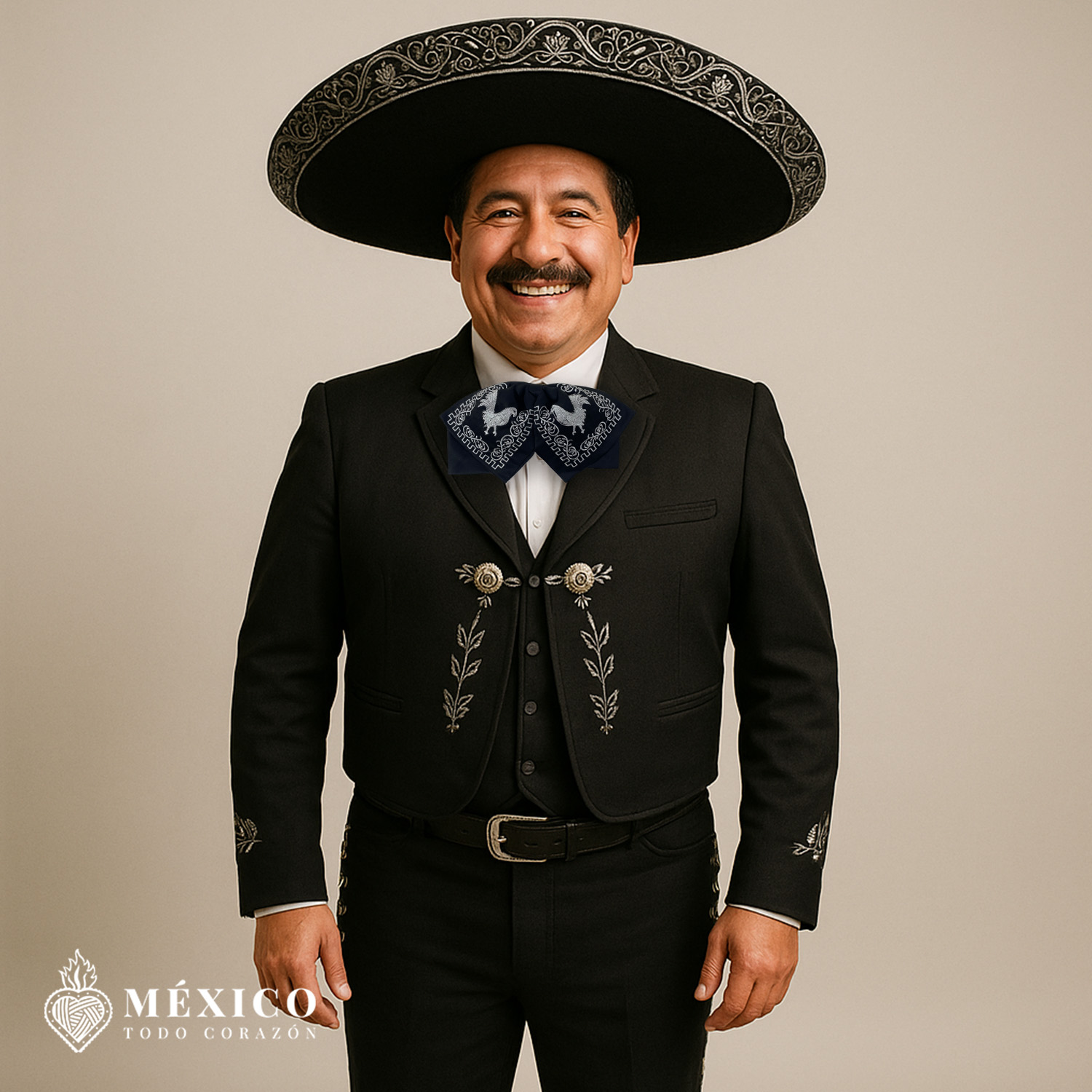 Traditional Mariachi With Black Bow Tie