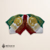Tricolor Mexican Charro Moño with Gold Horse & Horseshoe Embroidery | Fiesta BowTie for Rodeos or Mexican Events | México Todo Corazón