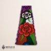 Handwoven Mexican Waist Belt – Premium Faja Colorful Flowers Purple Ties | México Todo Corazón