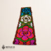 Handwoven Mexican Waist Belt – Premium Faja Colorful Flowers & Butterflies Dark Orange Ties | México Todo Corazón