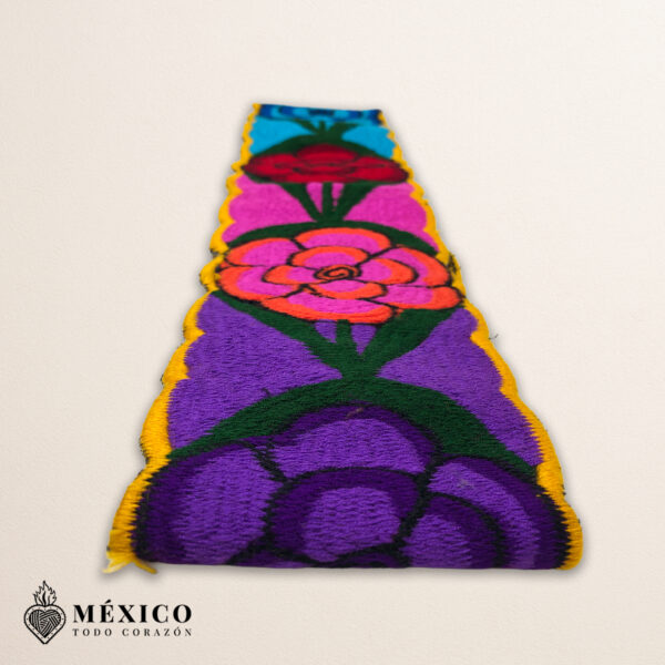Handwoven Mexican Waist Belt – Premium Faja Colorful Flowers YellowTies | México Todo Corazón