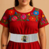 Handcrafted Niña de Colores Mexicana Embroidered Mexican Waist Belt – Premium White Faja | México Todo Corazón