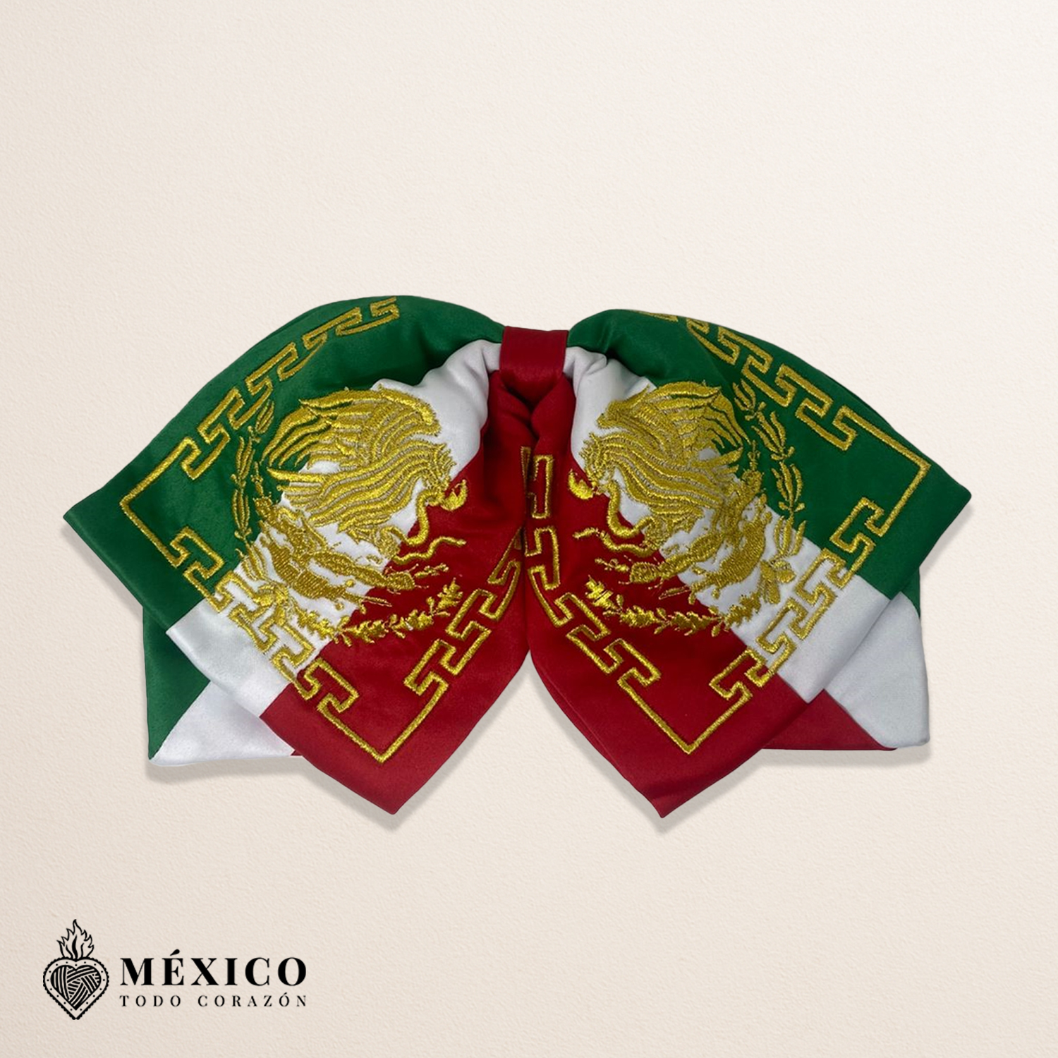 Big Tricolor Bow Tie with Gold Eagle