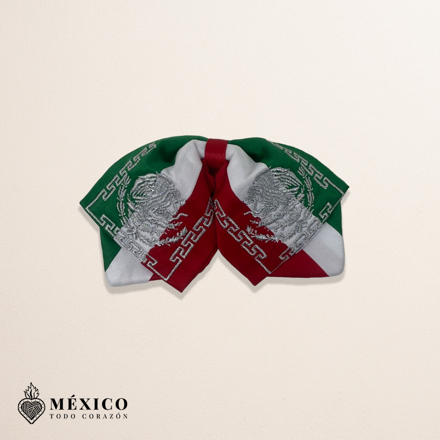 Small Tricolor Bow Tie with Silver Eagle