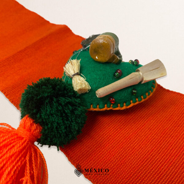 Artisan Mexican Waist Belt Mexican Green Heart Embellishment México Todo Corazón