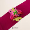 Fuchsia Mexican Waist Belt – Pink Bird Felt Embellishment