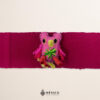 Fuchsia Mexican Waist Belt – Pink Bird Felt Embellishment