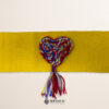 Yellow Artisan Mexican Waist Belt – Multicolor Yarn Heart Embellishmen