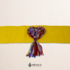 Yellow Artisan Mexican Waist Belt – Multicolor Yarn Heart Embellishmen