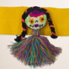 Yellow Artisan Mexican Waist Belt Mexican Doll Embellishment in Multicolor Felt