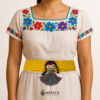 Yellow Artisan Mexican Waist Belt Mexican Doll Embellishment in Multicolor Felt