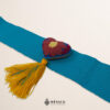 Cyan Artisan Mexican Waist Belt – Heart Embellishment in Multicolor Yarn