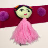 Fuchsia Artisan Mexican Waist Belt – Doll Embellishment in Multicolor Pom-Poms
