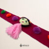 Fuchsia Artisan Mexican Waist Belt – Doll Embellishment in Multicolor Pom-Poms