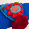 Blue Artisan Mexican Waist Belt – Heart Embellishment in Multicolor Yarn