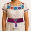 Multicolor Artisan Mexican Waist Belt – Heart Embellishment in Pink Felt