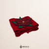 Red Mexican waist belt featuring a poinsettia embellishment crafted in felt