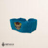 Handcrafted Frida Kahlo Embroidered Mexican Waist Belt – Premium Cyan Blue Faja | México Todo Corazón