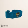 Handcrafted Frida Kahlo Embroidered Mexican Waist Belt – Premium Cyan Blue Faja | México Todo Corazón