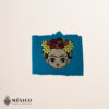 Handcrafted Frida Kahlo Embroidered Mexican Waist Belt – Premium Cyan Blue Faja | México Todo Corazón