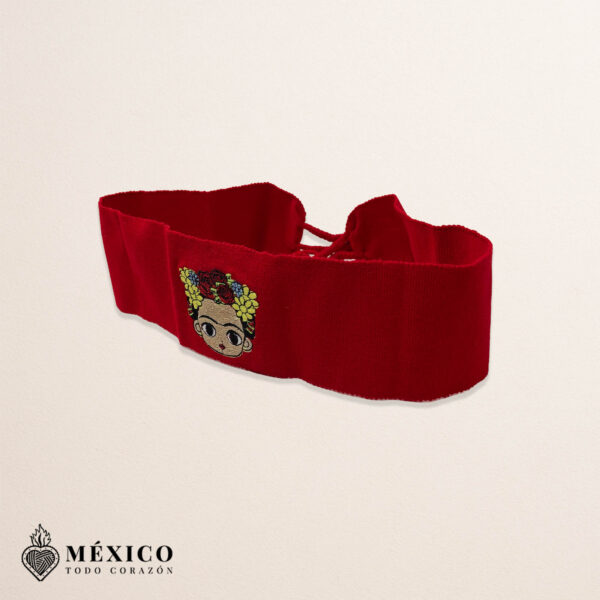 Handcrafted Frida Kahlo Embroidered Mexican Waist Belt – Premium Red Faja | México Todo Corazón