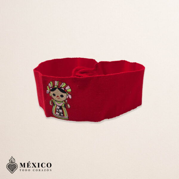 Handcrafted Traditional Mexican Doll Embroidered Mexican Waist Belt – Premium Red Faja | México Todo Corazón