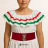 Handcrafted Traditional Mexican Doll Embroidered Mexican Waist Belt – Premium Red Faja | México Todo Corazón