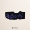 Handcrafted Full Purple Butterflies Embroidered Mexican Waist Belt – Premium Black Faja | México Todo Corazón