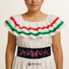 Handcrafted Full Fuchsia Butterflies Embroidered Mexican Waist Belt – Premium Black Faja | México Todo Corazón