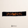 Handcrafted Full Orange Monarch Butterfly Embroidered Mexican Waist Belt – Premium Black Faja