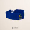 Handcrafted blue Mexican waist belt (faja) featuring an embroidered donkey piñata design