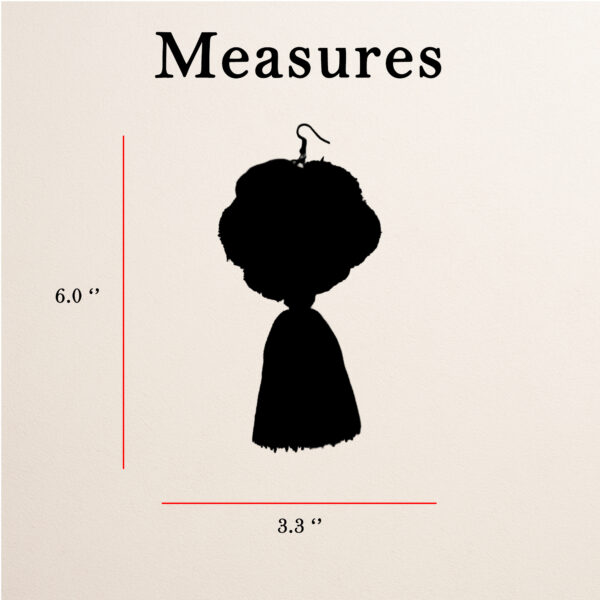 Handmade Mexican flowers earrings featuring multicolor yarn pom-pom embellishments