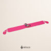 Pink artisan Mexican waist belt featuring a baby unicorn embellishment in felt appliqué