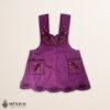 Burgundy Mexican embroidered cotton apron with floral and bird motifs, perfect cooking gift