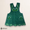 Green Mexican embroidered cotton apron featuring floral motifs, perfect kitchen and cooking gift